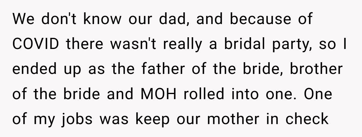 Man Outsmarts Mom Who Tried To Wear A White Dress To His Sister's Wedding