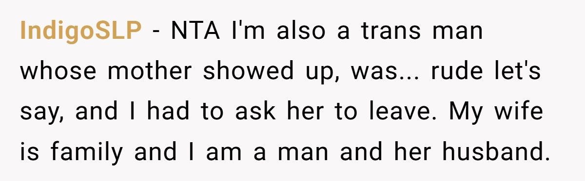 Trans Groom Kicks Mom Out After She Calls His Wedding “Disgusting”