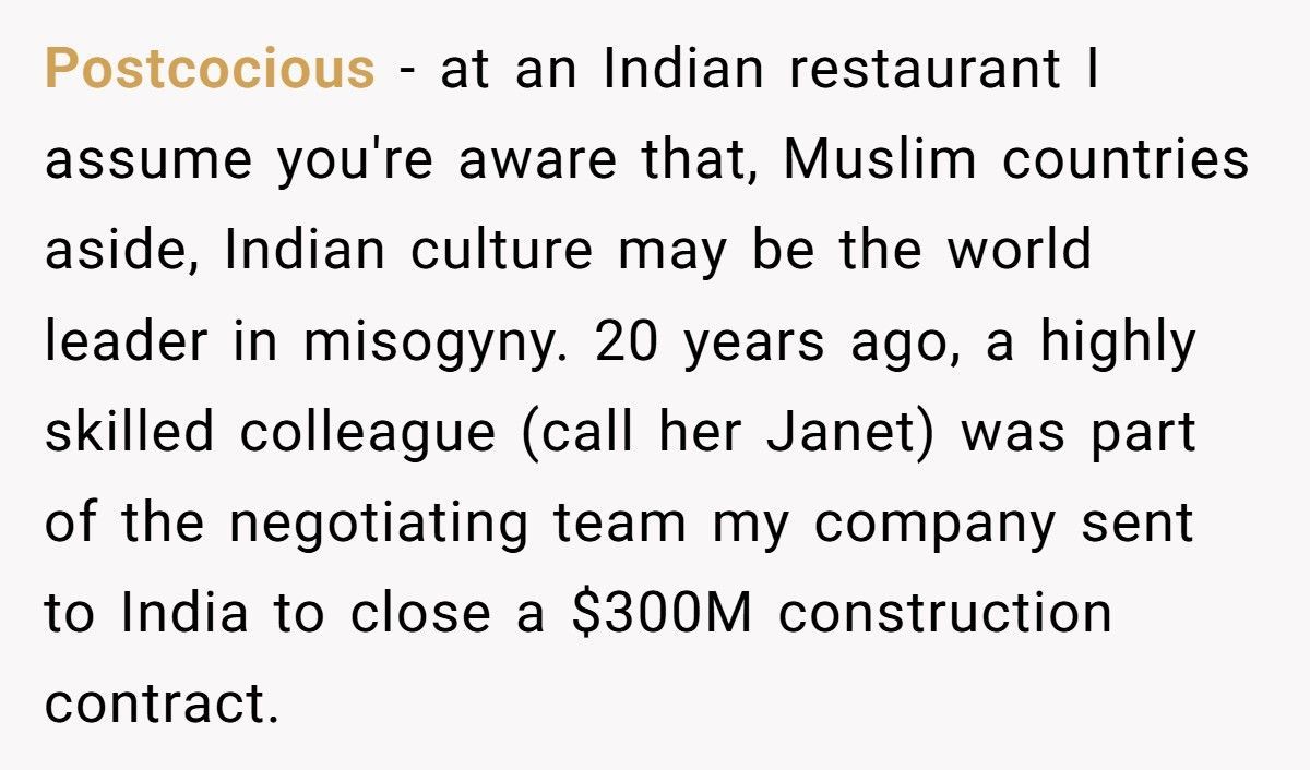 Woman Silently Shuts Down Restaurant Owner’s Sexist Jokes And Costs Him $9K Deal