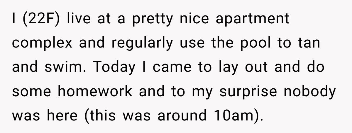 Mom Brings Kids To Empty Pool, Sits Beside Woman, Then Freaks When She Unties Bikini Top