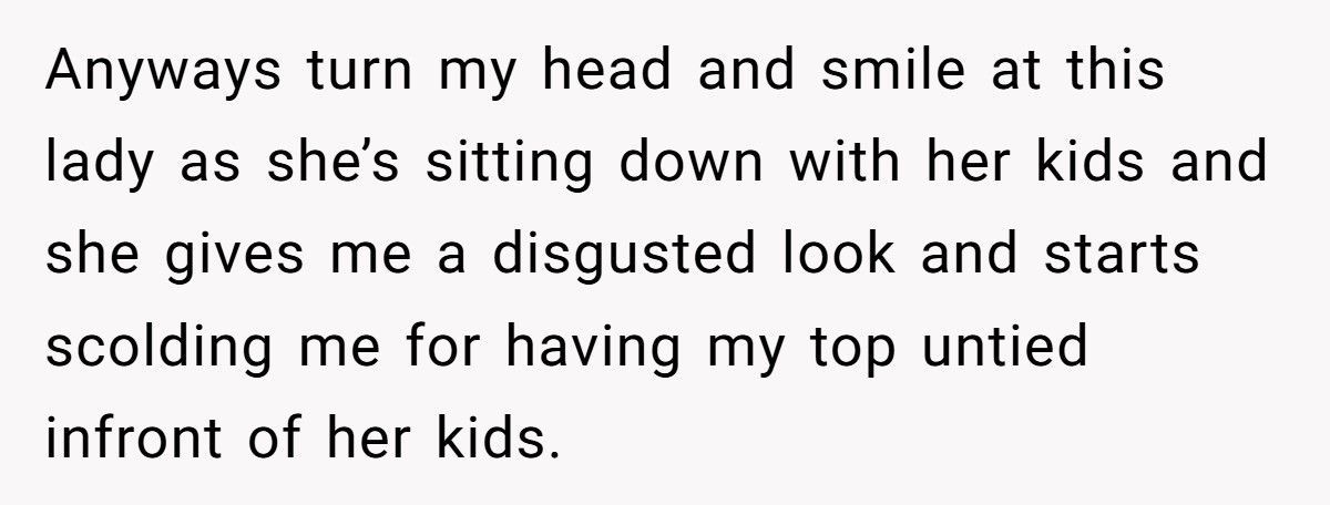 Mom Brings Kids To Empty Pool, Sits Beside Woman, Then Freaks When She Unties Bikini Top