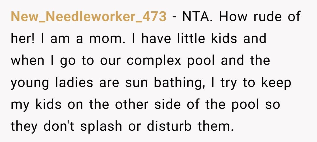 Mom Brings Kids To Empty Pool, Sits Beside Woman, Then Freaks When She Unties Bikini Top