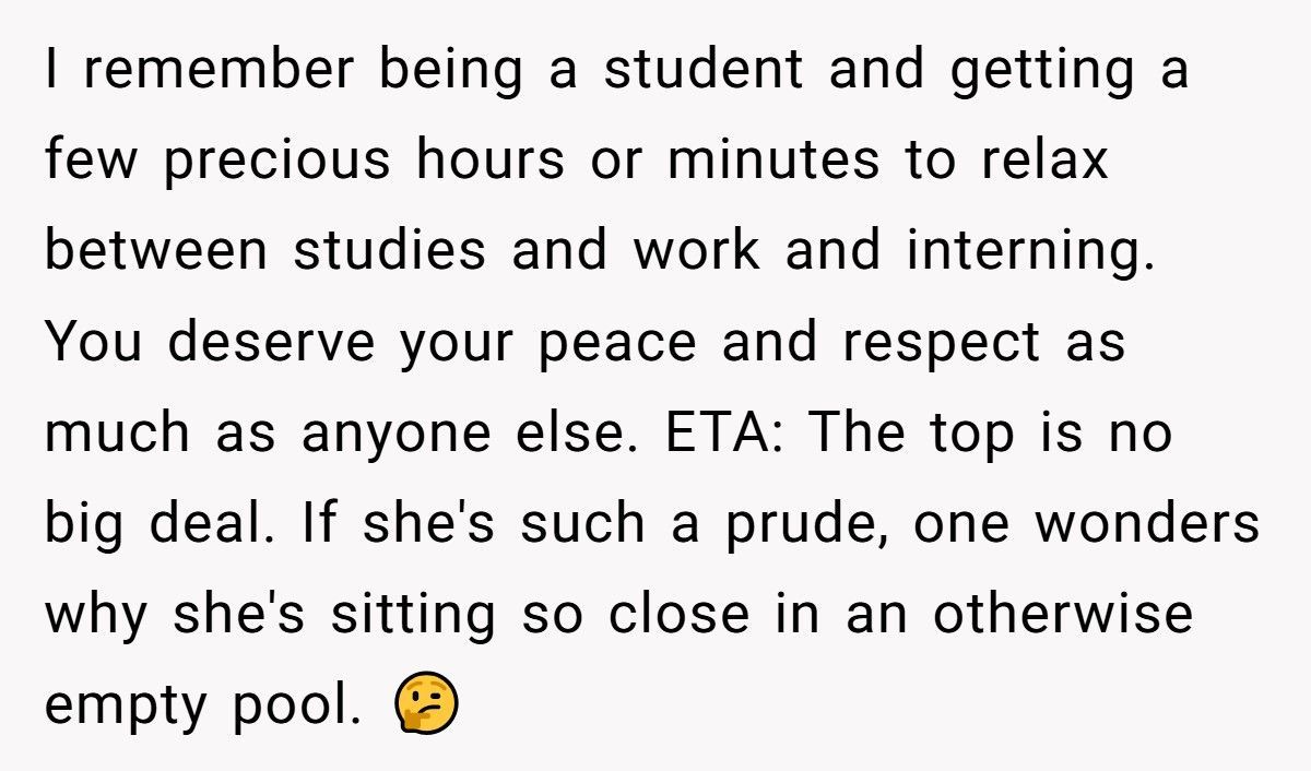 Mom Brings Kids To Empty Pool, Sits Beside Woman, Then Freaks When She Unties Bikini Top Mom Brings Kids To Empty Pool, Sits Beside Woman, Then Freaks When She Unties Bikini Top