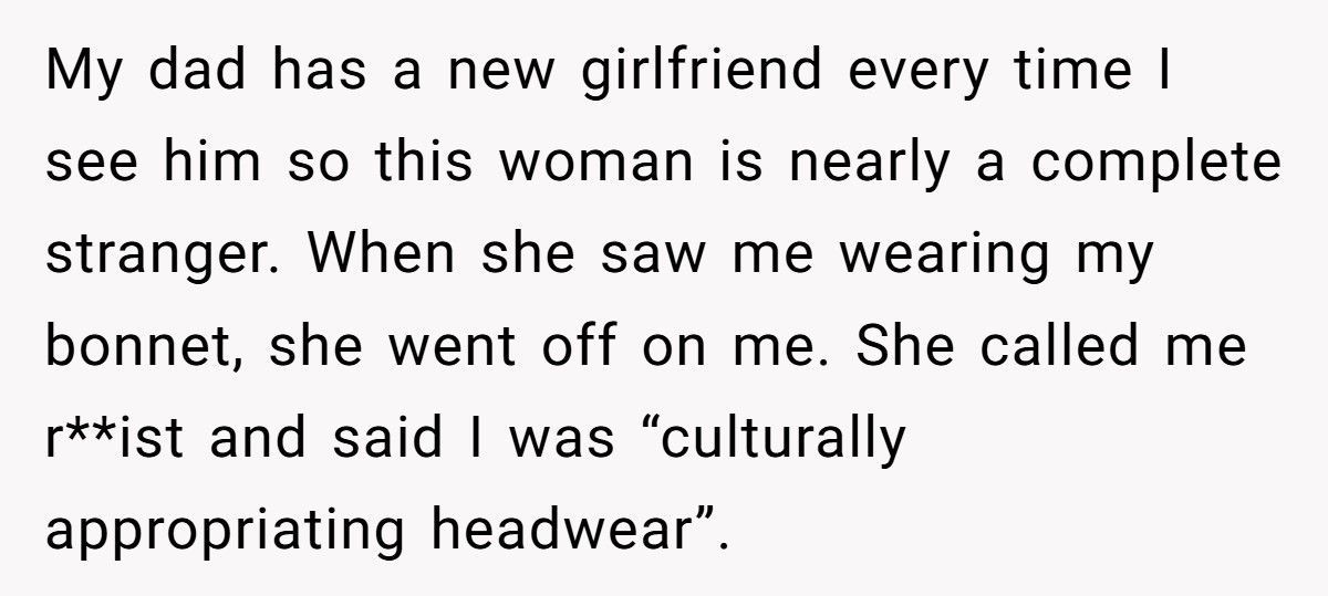 Woman Wears Bonnet To Bed, Dad’s Girlfriend Explodes And Calls Her "Racist"