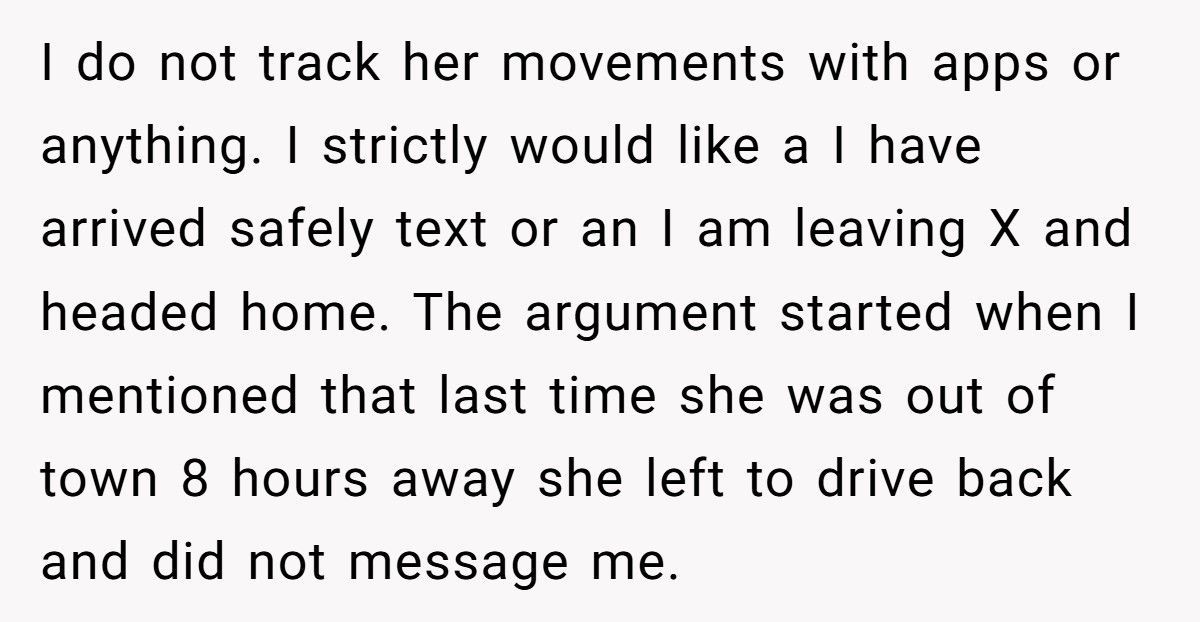 Husband Asks Wife For Simple Travel Texts, She Calls Him Controlling