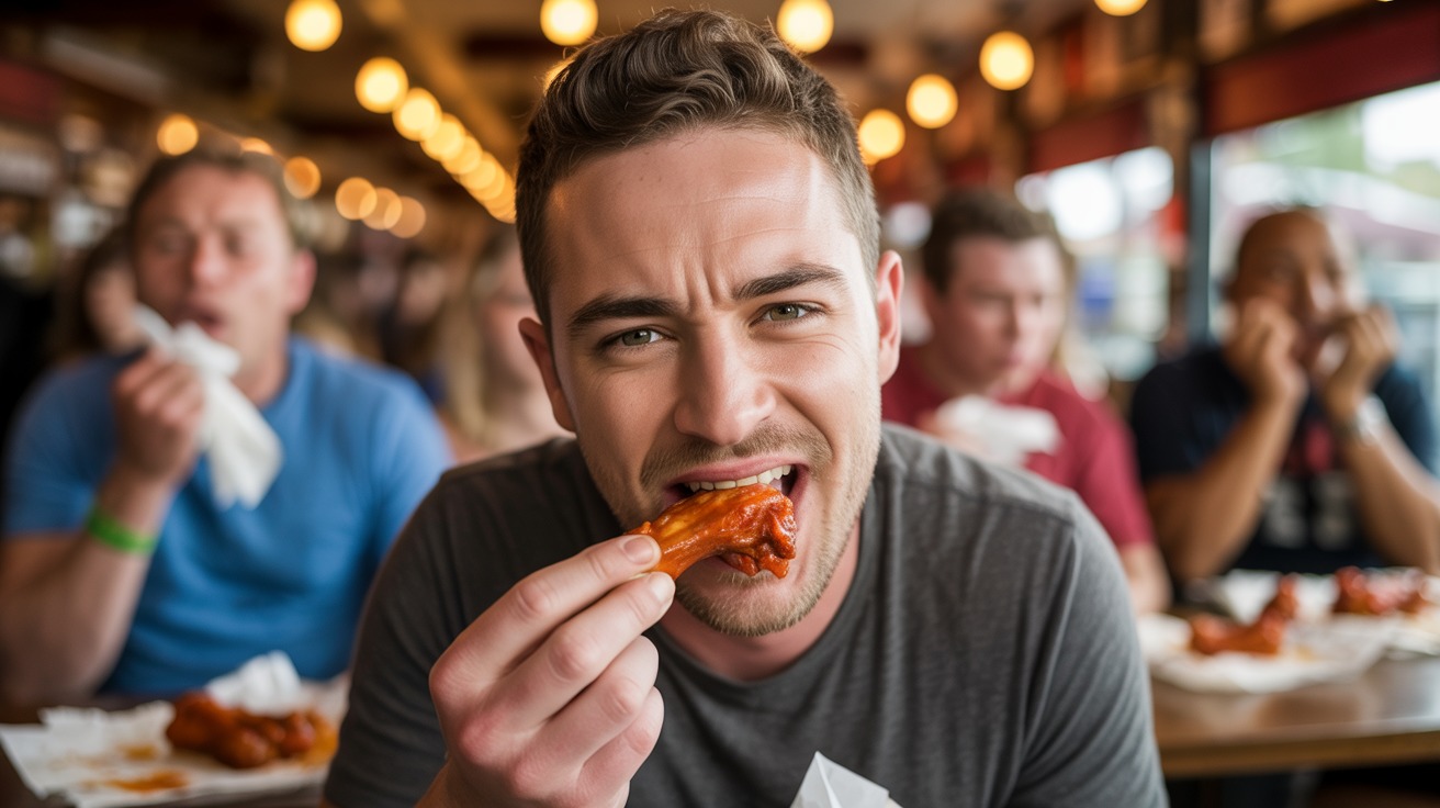 Man Wins Hot Wing Contest Thanks To “Spice-Proof” Genetics, Friends Call Him A Cheater