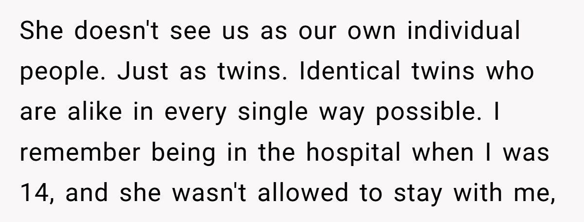 Parents Forced Twins To Share A Bed Until 18, Now One Pulls Away From Her Identical Twin Sister