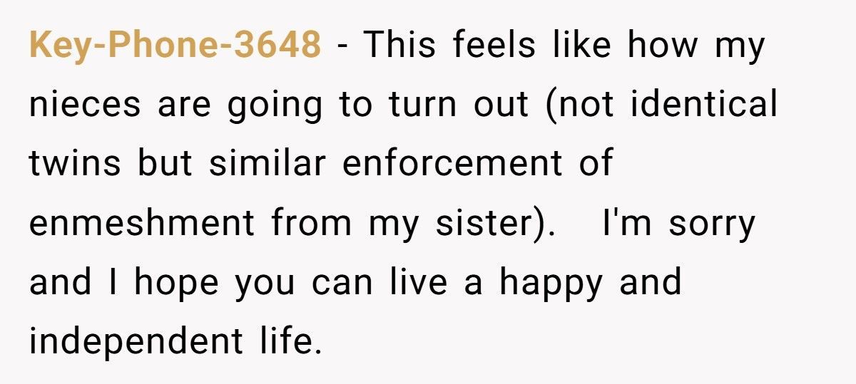 Parents Forced Twins To Share A Bed Until 18, Now One Pulls Away From Her Identical Twin Sister