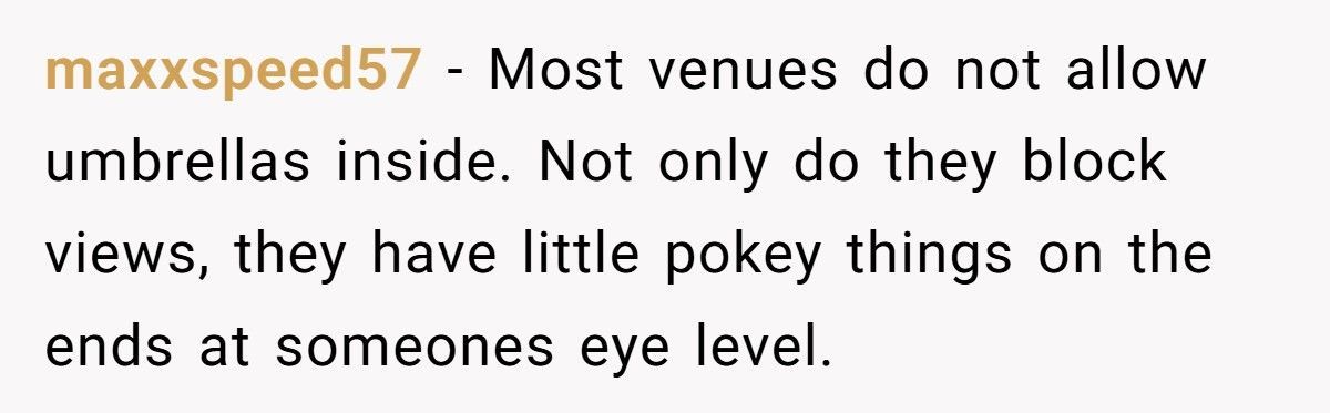 Tall Guy Gets Petty Revenge On Woman Who Opens Umbrella At Concert And Blocks Dozens Of Viewers Tall Guy Gets Petty Revenge On Woman Who Opens Umbrella At Concert And Blocks Dozens Of Viewers