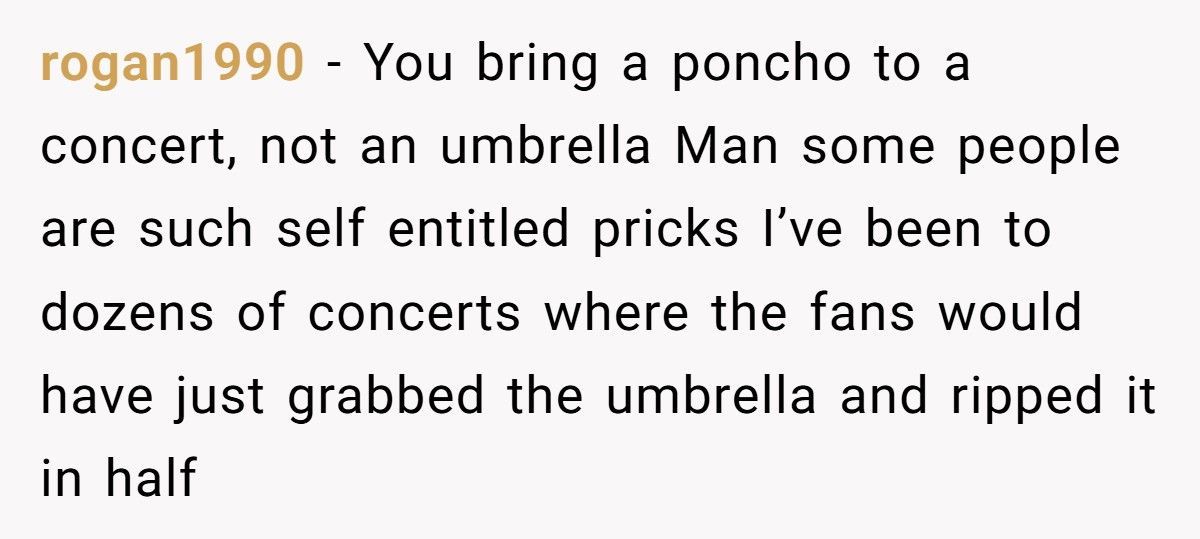 Tall Guy Gets Petty Revenge On Woman Who Opens Umbrella At Concert And Blocks Dozens Of Viewers Tall Guy Gets Petty Revenge On Woman Who Opens Umbrella At Concert And Blocks Dozens Of Viewers