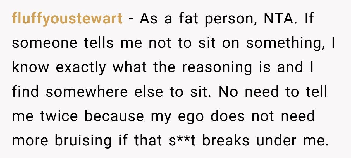 Woman Finally Tells Boyfriend The Real Reason He Can’t Use Her Chair, Now He Won’t Speak To Her