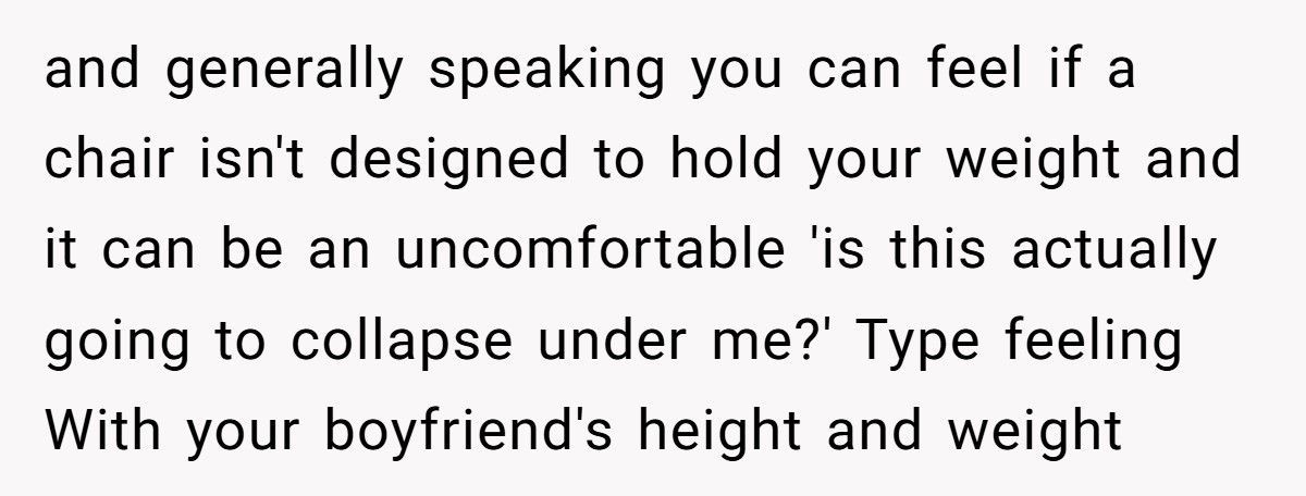 Woman Finally Tells Boyfriend The Real Reason He Can’t Use Her Chair, Now He Won’t Speak To Her