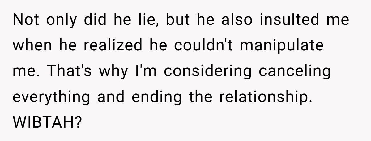 Woman Considers Canceling Wedding After Fiancé Pretends They’ll Have Kids To Please His Family Woman Considers Canceling Wedding After Fiancé Pretends They’ll Have Kids To Please His Family