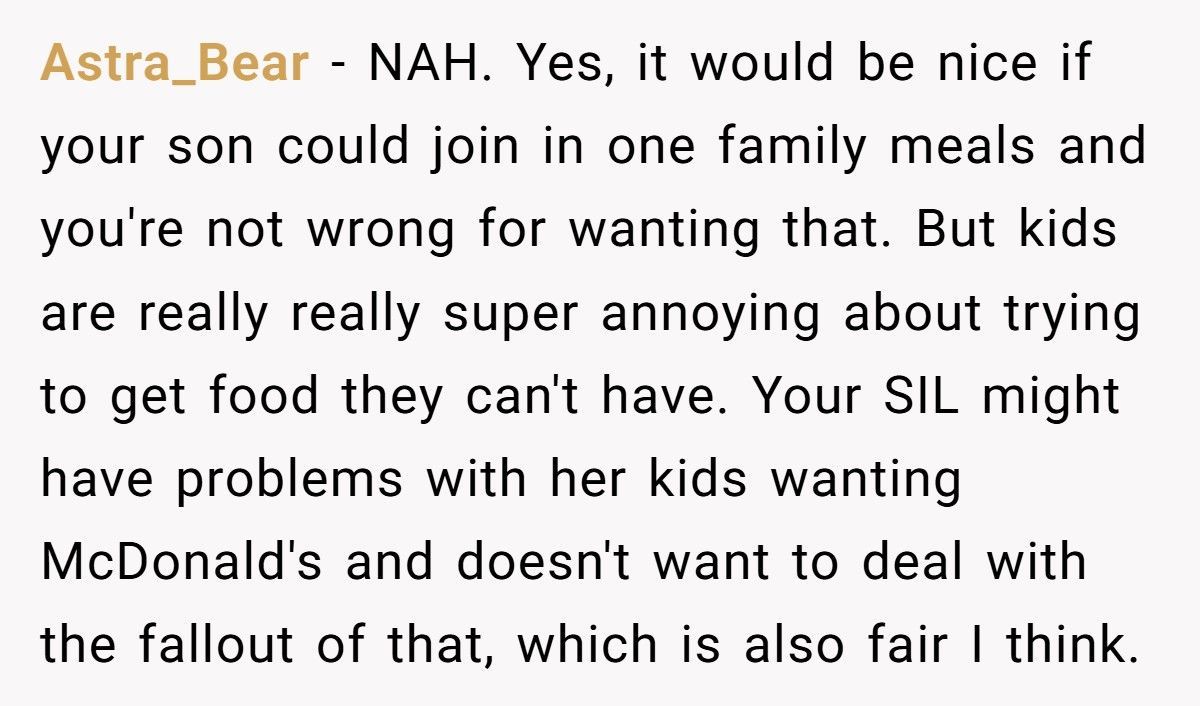Sister-In-Law Calls Out Brother-In-Law For Bringing McDonald’s For His Son Only