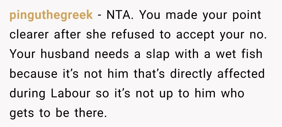 Pregnant Woman Refuses MIL Delivery Room Access, Her Husband Says He Won’t Be There Either Pregnant Woman Refuses MIL Delivery Room Access, Her Husband Says He Won’t Be There Either