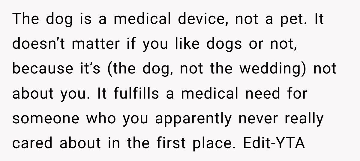 Bride Refuses Cousin’s Service Dog At Wedding, Family Calls Her Out For Ableism