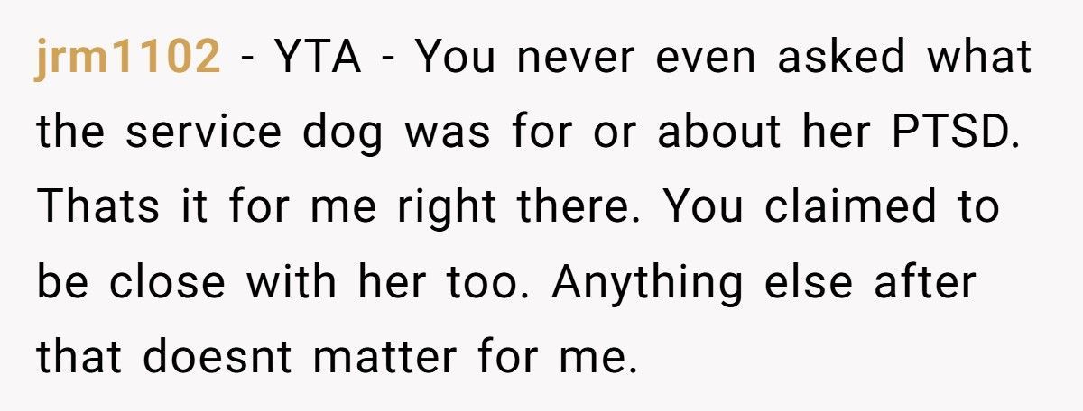 Bride Refuses Cousin’s Service Dog At Wedding, Family Calls Her Out For Ableism