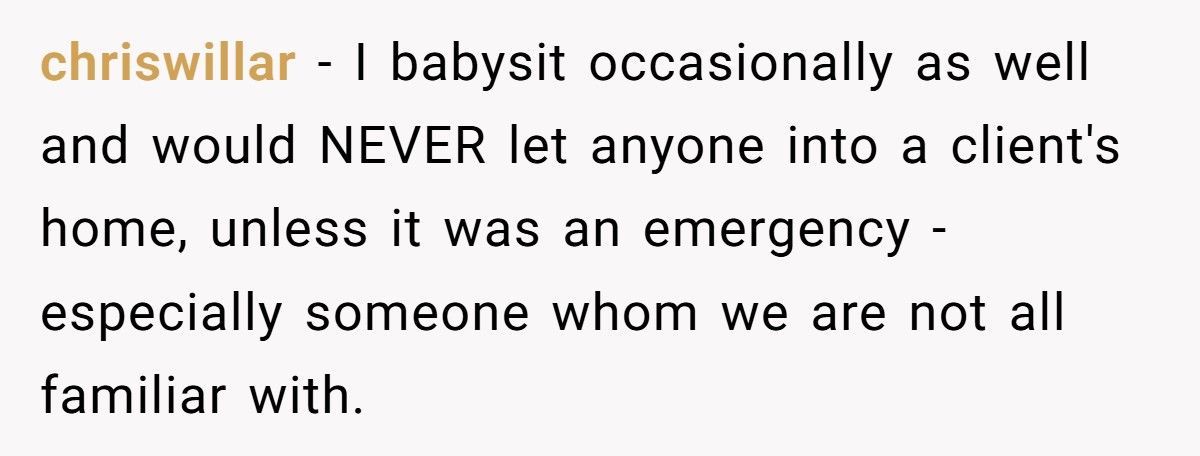 Parent Fires Babysitter After She Lets Her Mom Into The House Without Permission