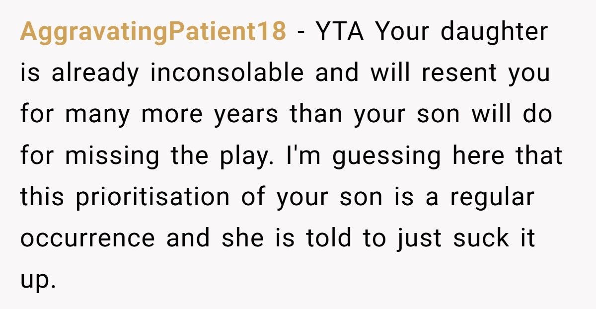 Mom Accused Of Favoritism After Backing Out Of Daughter’s School Trip To Attend Disabled Son’s Play