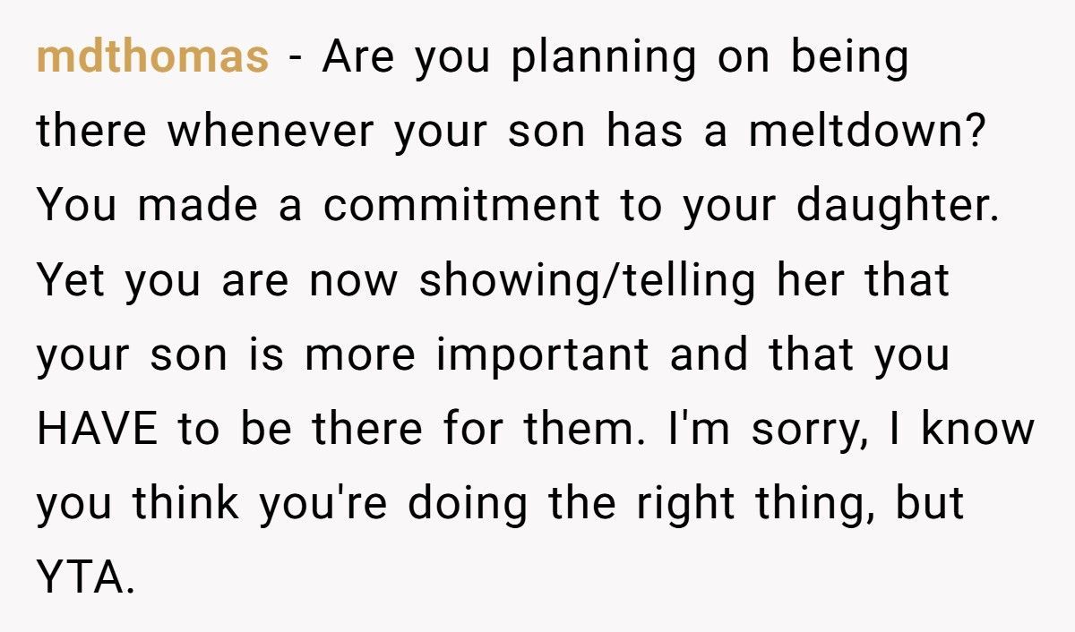 Mom Accused Of Favoritism After Backing Out Of Daughter’s School Trip To Attend Disabled Son’s Play