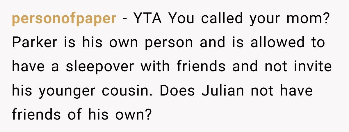 Parent Calls Brother Out For Excluding 10-Year-Old From Cousin’s Sleepover, Then Drags Grandma Into The Drama