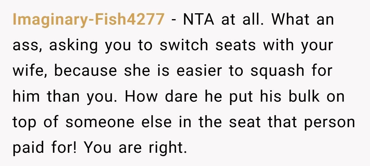 Man Tells Overweight Passenger To Buy Two Seats After Refusing To Swap His Sleeping Fiancée’s Spot On Flight