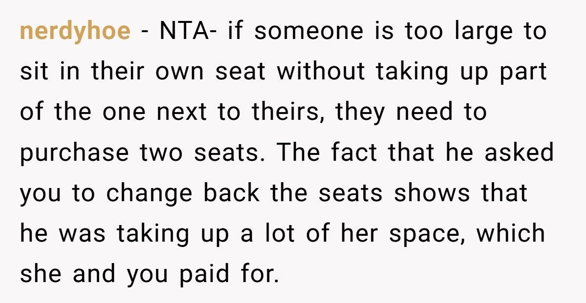 Man Tells Overweight Passenger To Buy Two Seats After Refusing To Swap His Sleeping Fiancée’s Spot On Flight