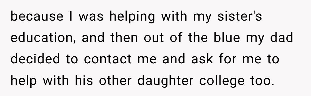 Dad Who Refused To Help Years Ago Now Wants His Daughter To Pay For His Kid