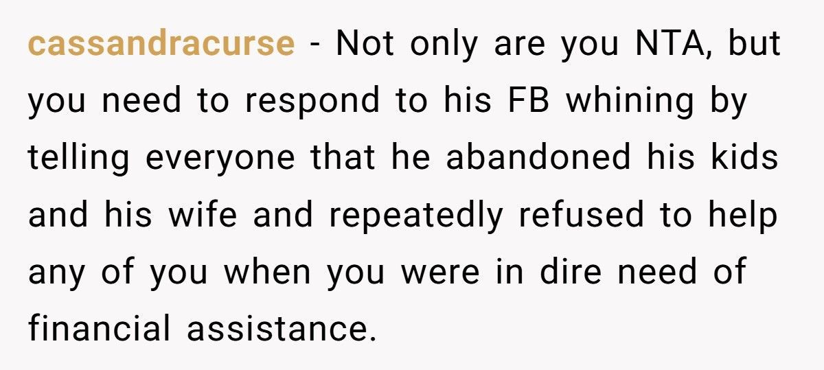 Dad Who Refused To Help Years Ago Now Wants His Daughter To Pay For His Kid