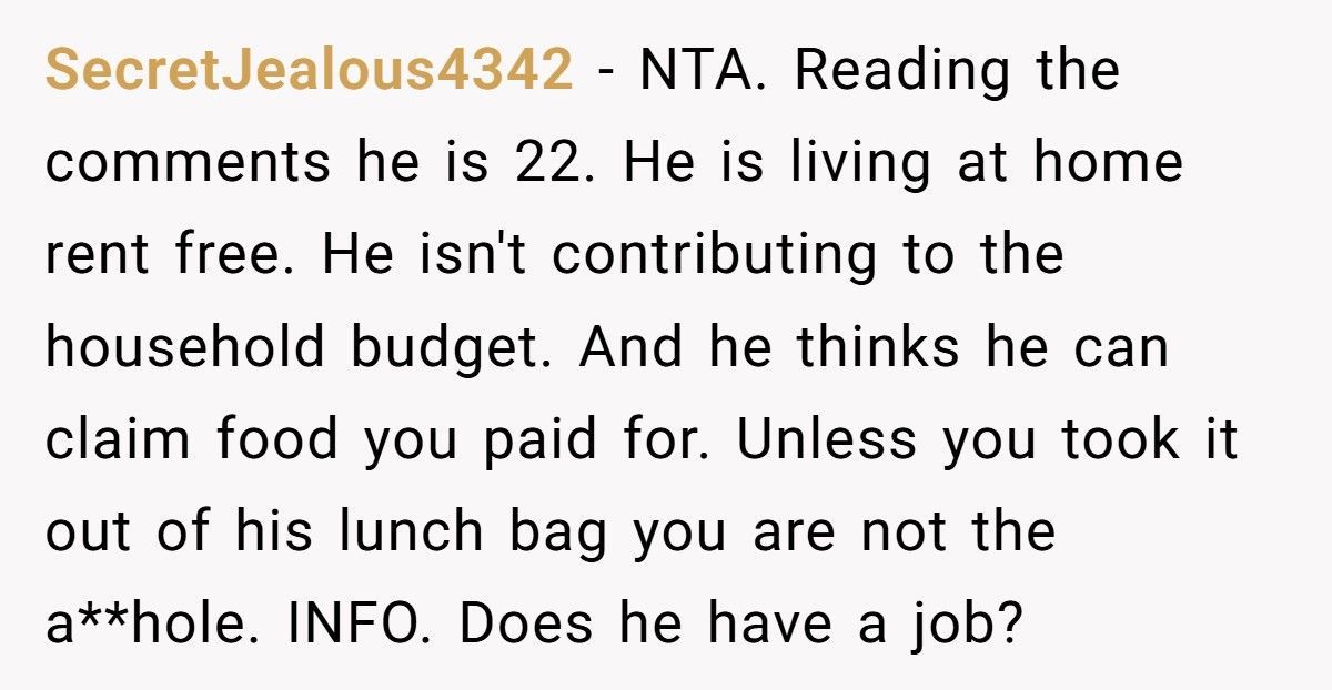 Wife Calls Husband Cruel After He Warns Son To Move Out Over Food