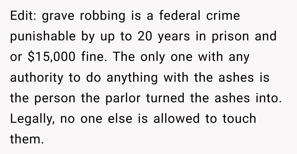 Woman Leaves Husband After Discovering He Let His Mother Steal Their Son’s Ashes