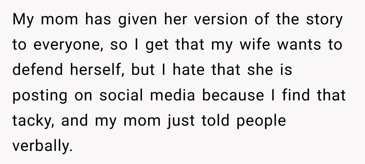 Wife Tries To Smear MIL Online, Husband Publicly Corrects Her And Sparks A Meltdown