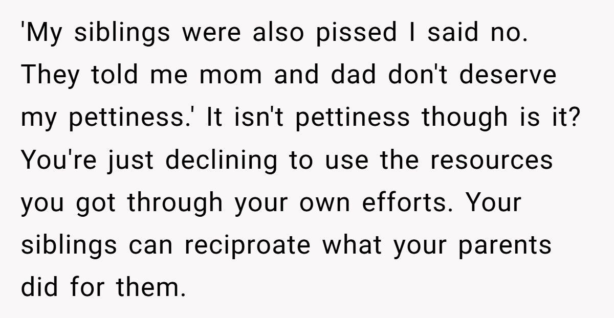 Man Refuses To Bail Out Parents Who Let Him Go Homeless But Funded His Siblings