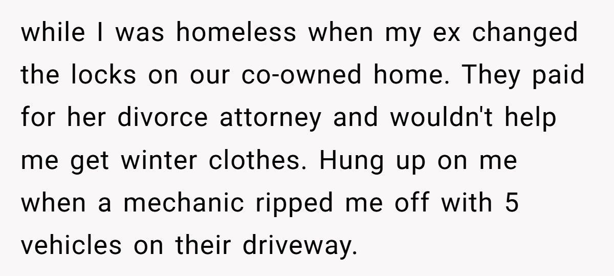 Man Refuses To Bail Out Parents Who Let Him Go Homeless But Funded His Siblings