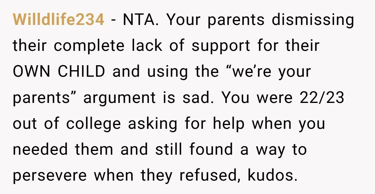 Man Refuses To Bail Out Parents Who Let Him Go Homeless But Funded His Siblings
