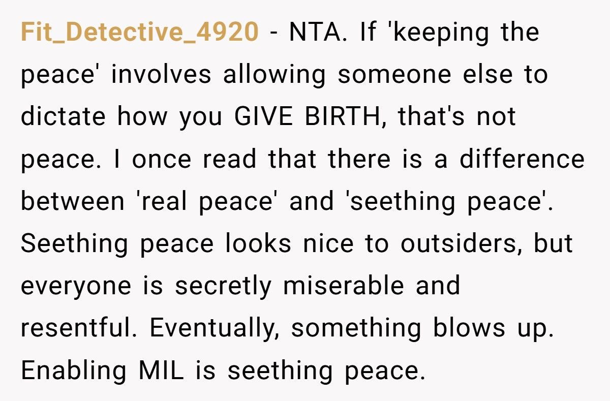 Wife Refuses To Give Birth The Natural Way After MIL Demands No Epidural