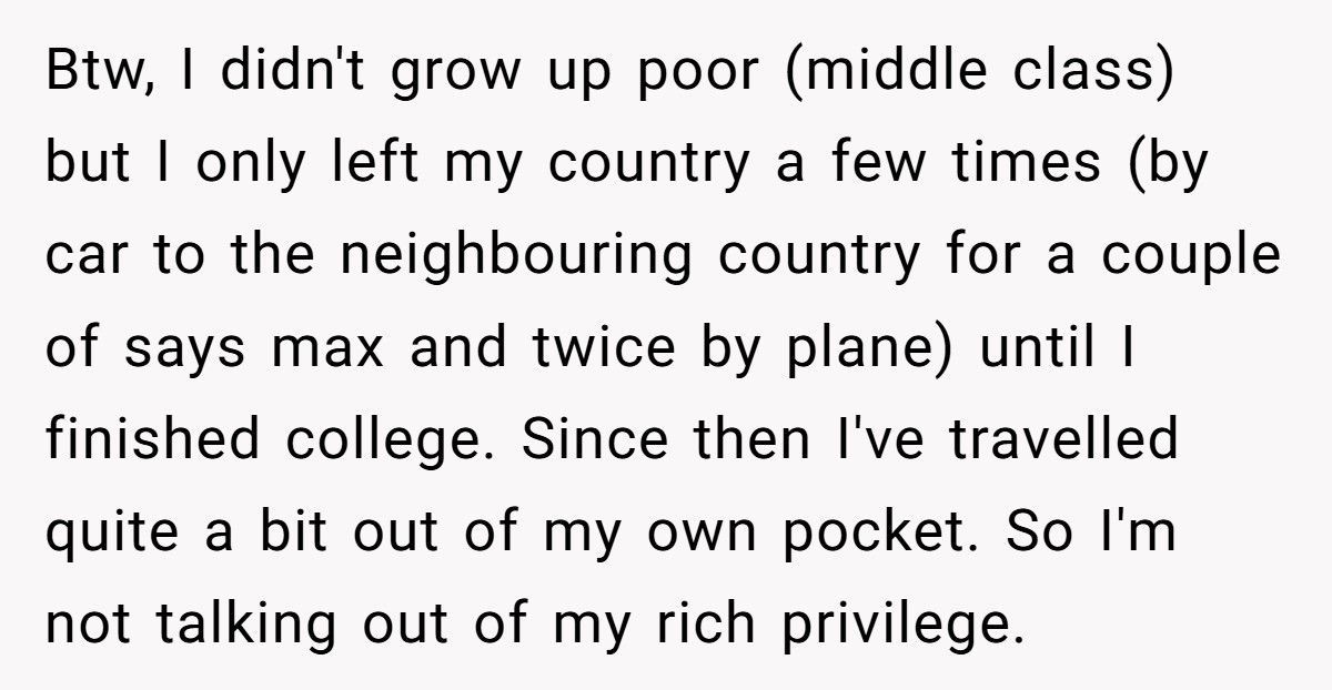 Man Shuts Down Colleague’s 150-Country Travel Story, Tells Him It’s Just His Rich Parents’ Money