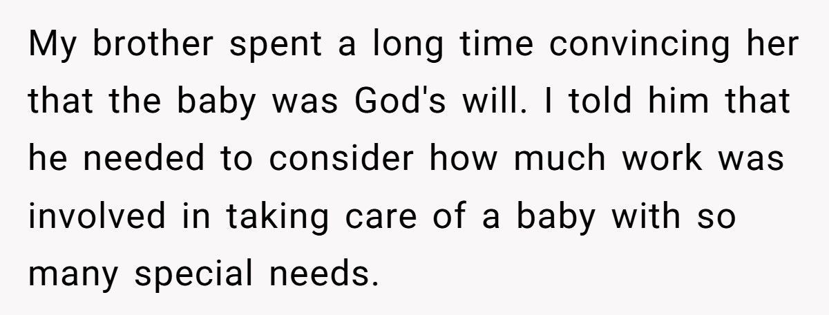 Man Pressured His Wife Into Keeping Disabled Baby, Now Demands His Sister Give Up School To Help