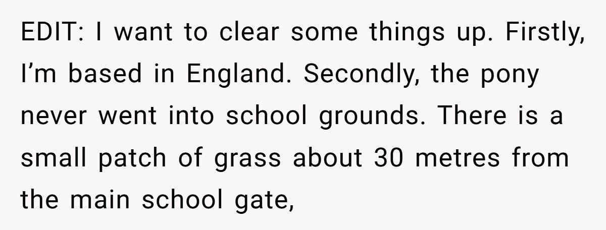 Mom Lets Daughter Ride Pony To School, Gets Accused Of “Showing Off”