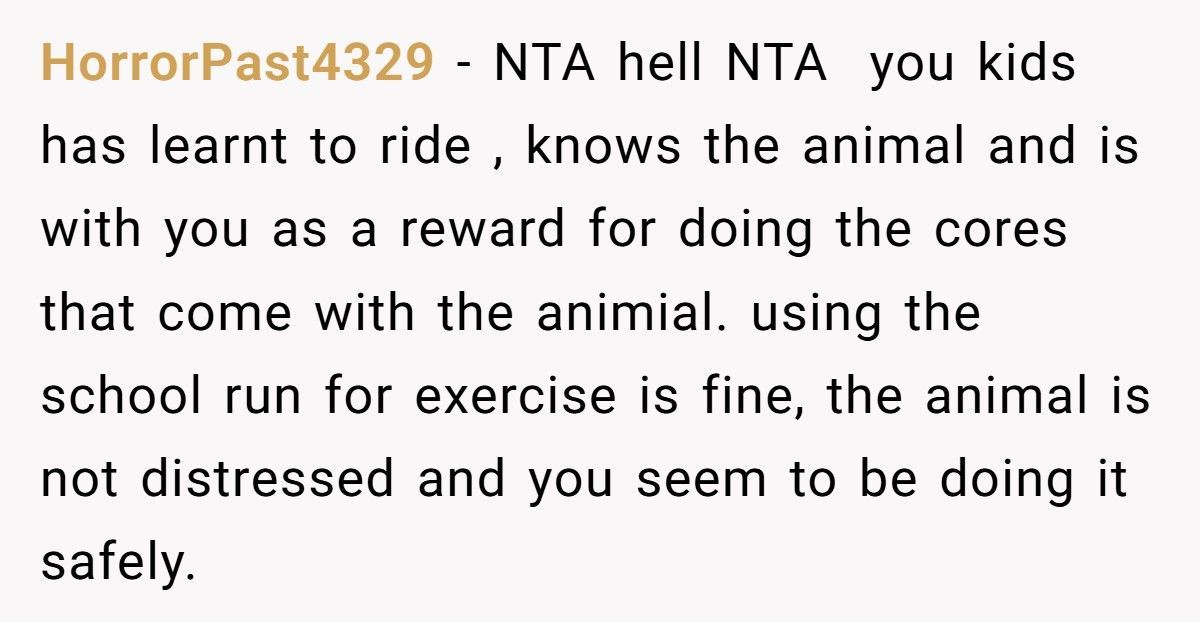 Mom Lets Daughter Ride Pony To School, Gets Accused Of “Showing Off”