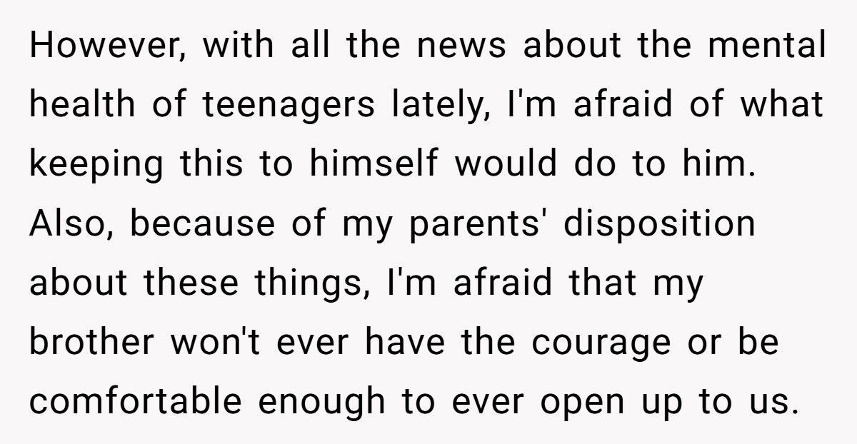Brother Finds Out Sibling’s Secret Relationship, But Should He Bring It Up?