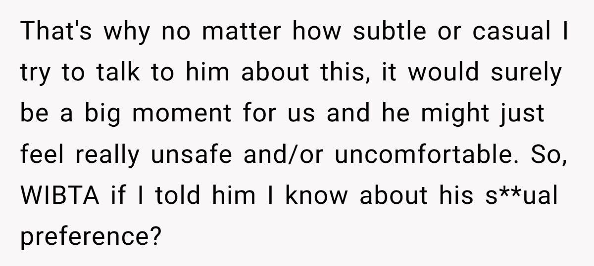 Brother Finds Out Sibling’s Secret Relationship, But Should He Bring It Up?