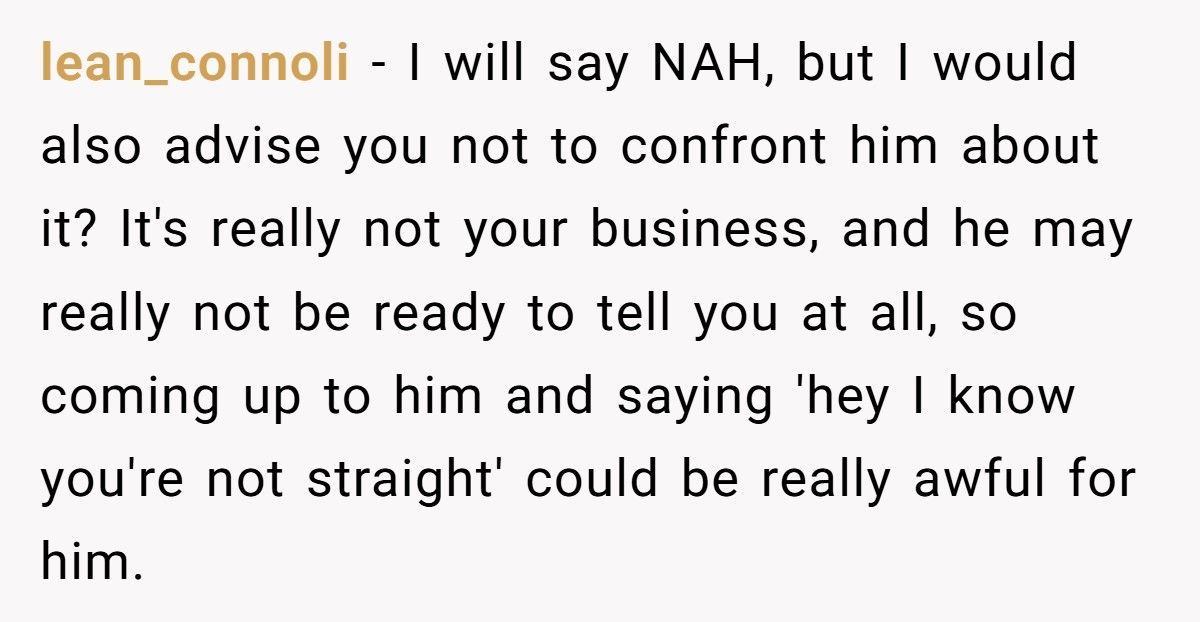 Brother Finds Out Sibling’s Secret Relationship, But Should He Bring It Up?