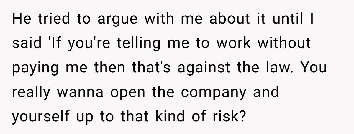 Boss Docks 15 Minutes For Being 1 Minute Late, Then Gets Mad When Worker Refuses Free Labor
