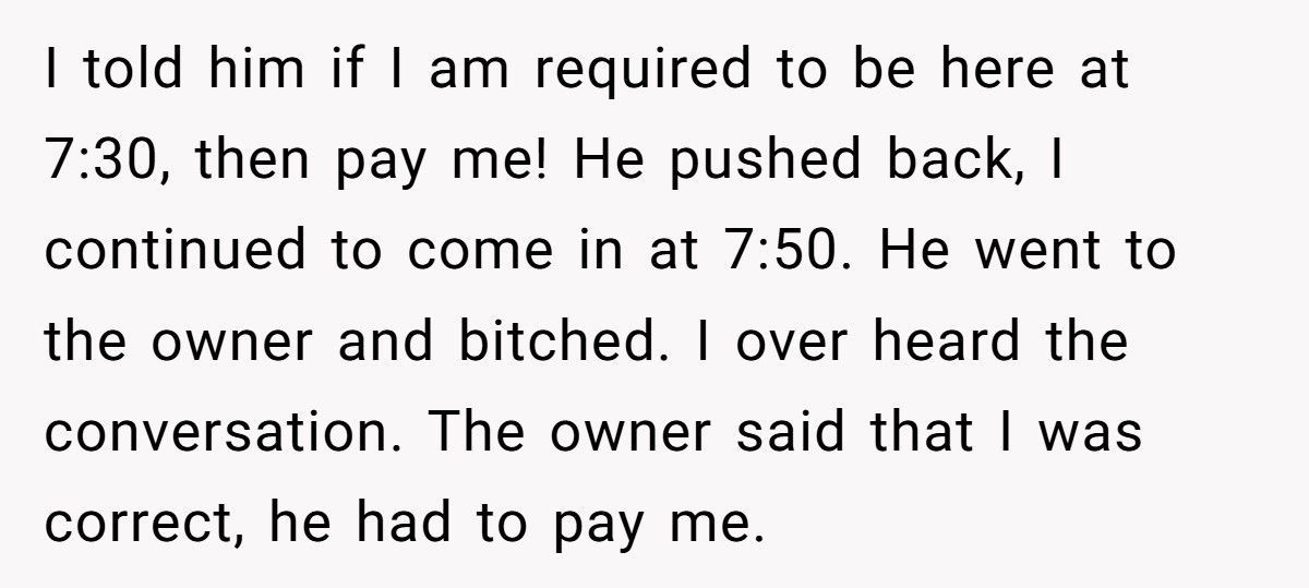 Boss Docks 15 Minutes For Being 1 Minute Late, Then Gets Mad When Worker Refuses Free Labor