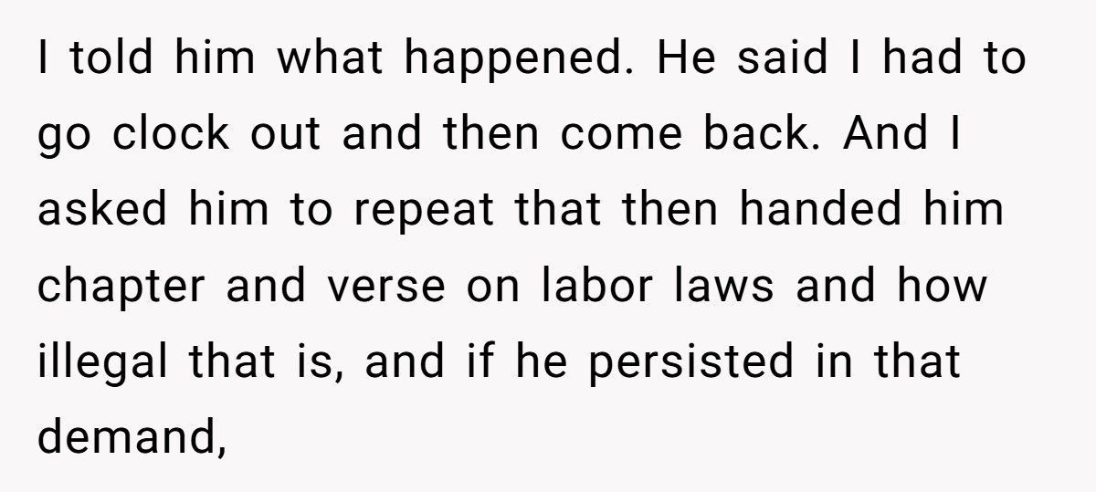 Boss Docks 15 Minutes For Being 1 Minute Late, Then Gets Mad When Worker Refuses Free Labor