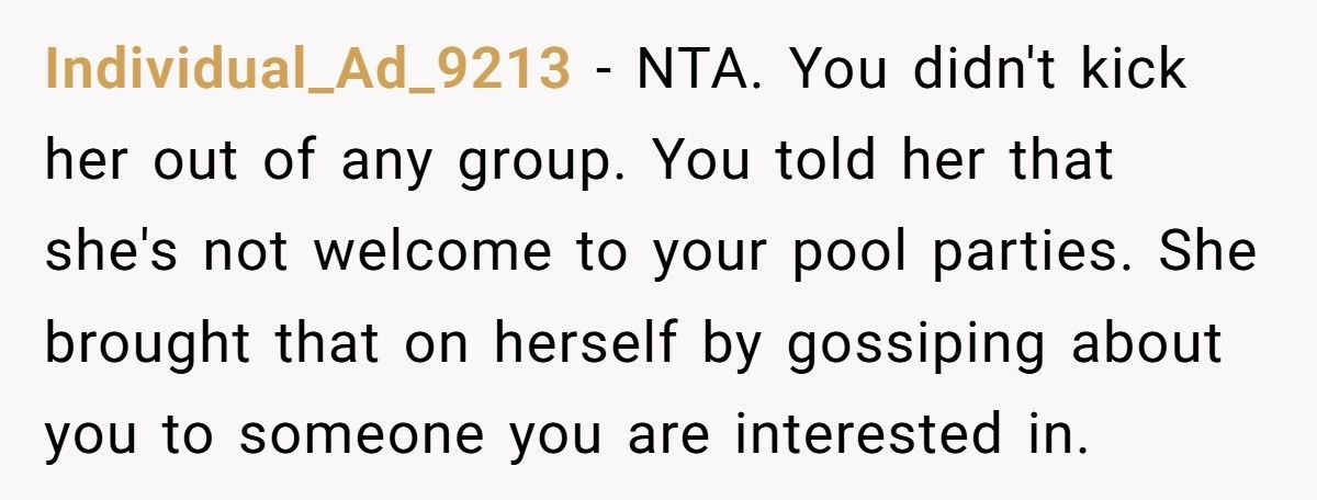 Guy Bans Girl From Pool Parties After She Rejected Him, Friend Group Calls Him Petty