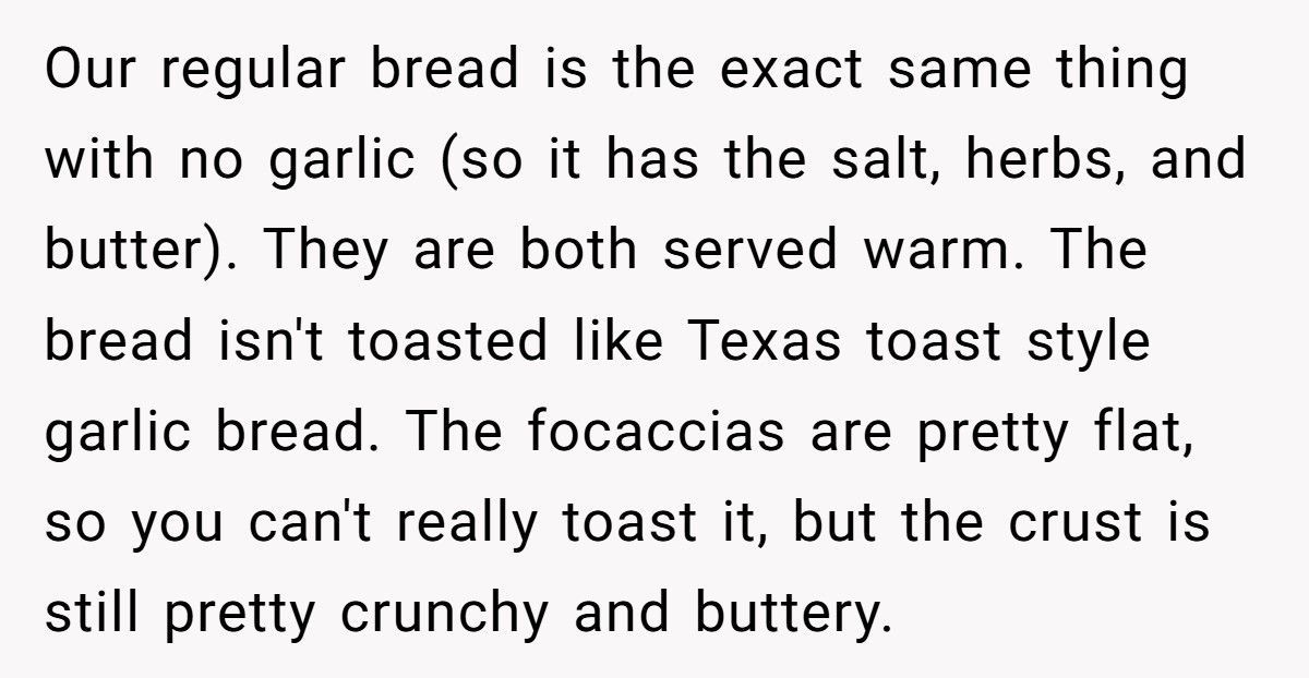 Waitress Called Cruel For Serving Regular Bread When Pregnant Customer Ordered Garlic-Free Garlic Bread