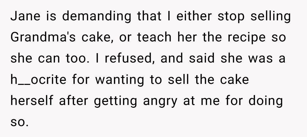 Baker Cousin Calls Them A “Sellout” After They Turns Grandma’s Secret Recipe Into A Business