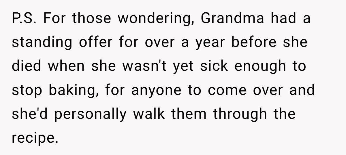 Baker Cousin Calls Them A “Sellout” After They Turns Grandma’s Secret Recipe Into A Business